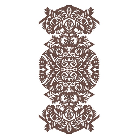 vertical decorative patternwith flowers on awhite backgroundのイラスト素材