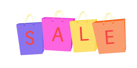 Colorful shopping bags.のイラスト素材