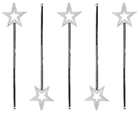 pattern of magic sticks on a white background. minimal concept, flat lay, squareの写真素材