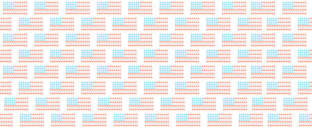 Flag of America in the form of a pattern on a white background. Long decorative festive banner. Independence Day July 4.の写真素材