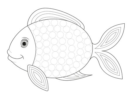 Fish for coloring book for children.のイラスト素材