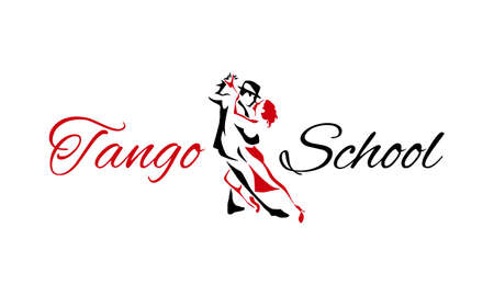 couple Dance Logo Designs Template red and blackのイラスト素材