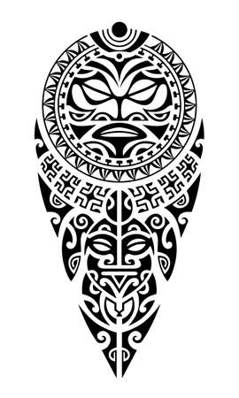 Tattoo sketch maori style for leg or shoulder.のイラスト素材