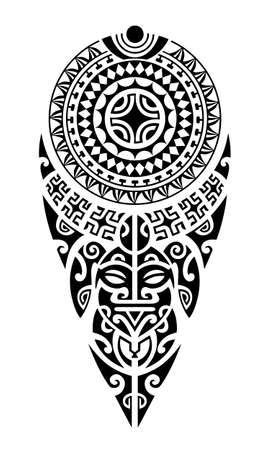 Tattoo sketch maori style for leg or shoulder.のイラスト素材