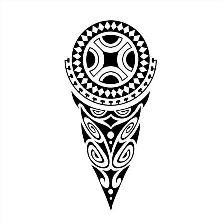 Tattoo sketch maori style for leg or shoulder.のイラスト素材