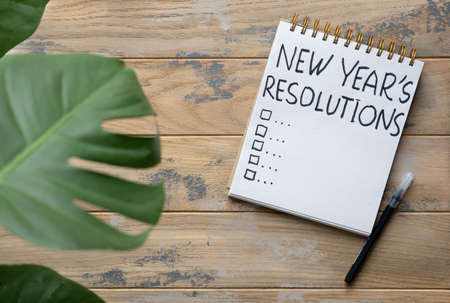 Notepad with plans for the next yearの写真素材