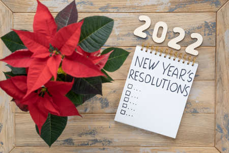 Notepad with plans for the next yearの写真素材