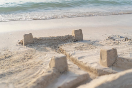 Sand castles on the beach in Dubai.