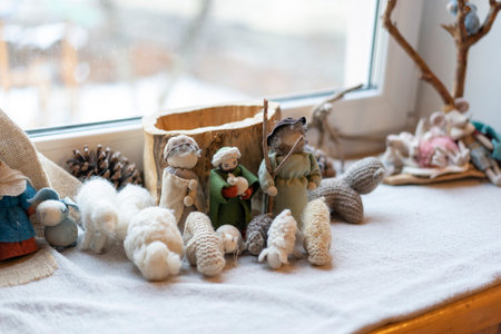 Preparing a Nativity Scene at the Waldorf School.