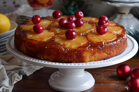 ?rushed pineapple upside down cake.の写真素材