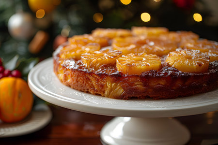 ?rushed pineapple upside down cake.の写真素材