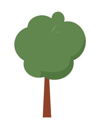 Tree in simple flat cartoon style. Element for landscaping or park design.のイラスト素材
