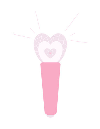 K pop pastel pink microphone in crystal heart shape for karaoke or vocal singing.のイラスト素材