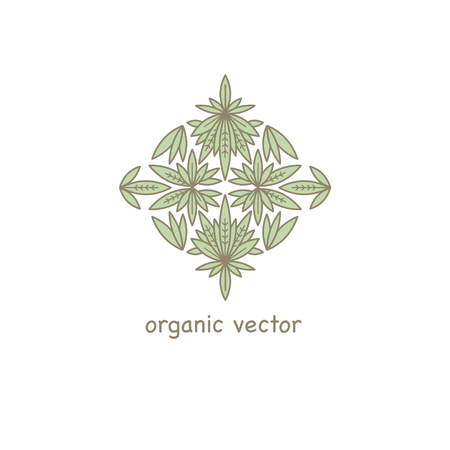 Vector Organic symbol. Modern illustration for packaging for natural products,  shops, cosmetics, clothing.のイラスト素材