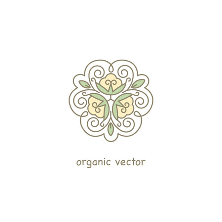 Vector Organic symbol. Modern illustration for packaging for natural products,  shops, cosmetics, clothing.のイラスト素材
