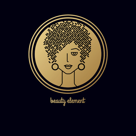 Female head in a circle.のイラスト素材