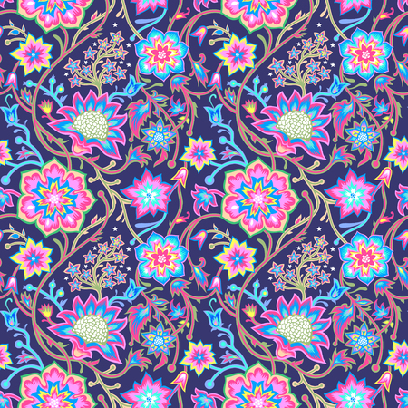 Seamless vintage pattern. Vector pattern for textile design. Wallpaper, pattern, web design. Floral pattern.のイラスト素材