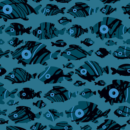 Small decorative fish. Seamless pattern. vector illustration.のイラスト素材