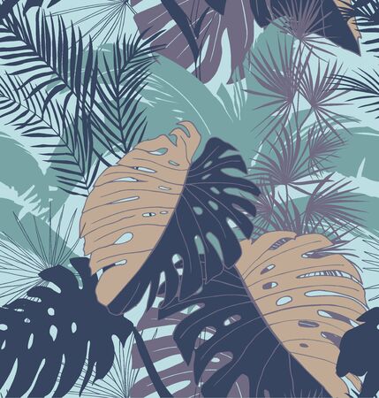 tropical seamless pattern of railway surface design print for fabricのイラスト素材