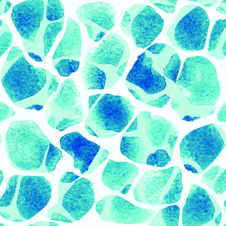 turquoise animalistic seamless summer pattern with giraffe skin patternの写真素材