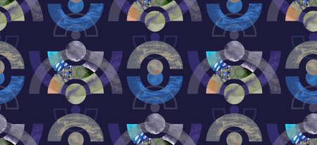 seamless dark blue watercolor pattern in natural shades
