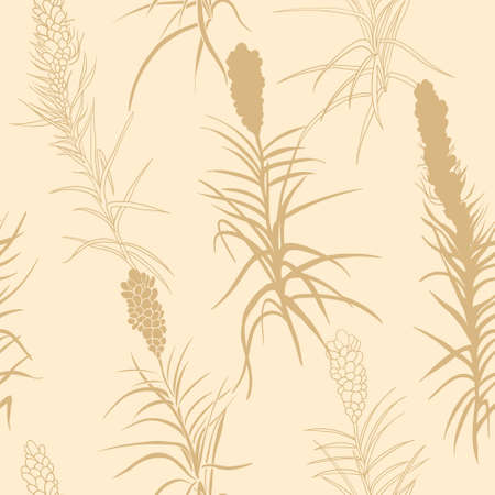 seamless botanical pattern in natural beige shades in vectorのイラスト素材