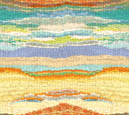 Seamless pattern in the form of tapestry woven from threads in the Boho style