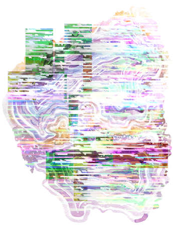 The theme of the metaverse and the interaction of the digital and natural worldの写真素材