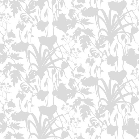 Seamless pattern with herbs and flowersのイラスト素材