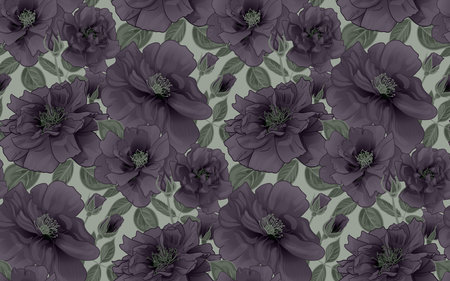 Seamless floral pattern for women with roses for surface designの写真素材