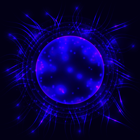 neon circle with glow and particlesのイラスト素材