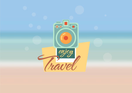 summer icons summer background. flat designのイラスト素材