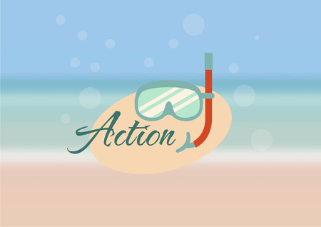 summer icons summer background. flat designのイラスト素材