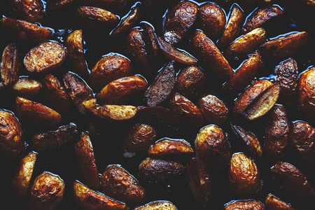Roasted new potatoes, close upの写真素材