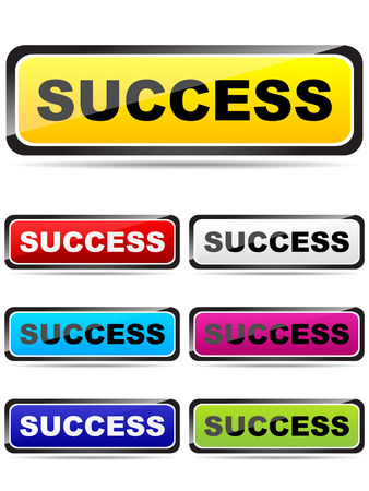 colorful buttons with success wordのイラスト素材