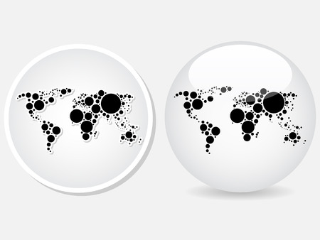 world map icon illustrationのイラスト素材