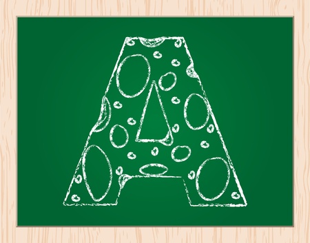 letter a on balckboardのイラスト素材