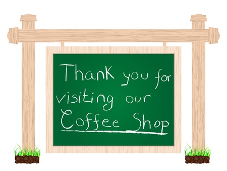 thank you for visiting our coffee shop のイラスト素材