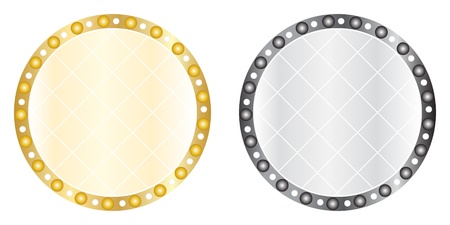 golden and silver buttonのイラスト素材
