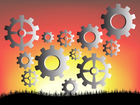 gears in the sunshine viewのイラスト素材
