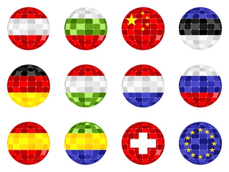 different flags on ballsのイラスト素材