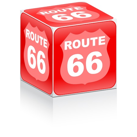 red box with route 66 on itのイラスト素材