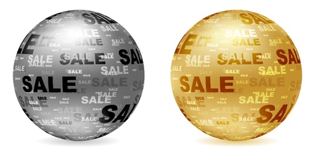 golden and silver sale ballのイラスト素材