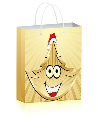 christmas shopping bagのイラスト素材