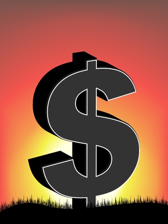 dollar view in sunshine のイラスト素材