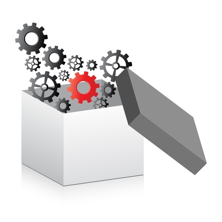 open box with gears insideのイラスト素材