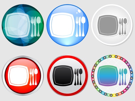 dinner tablet iconのイラスト素材