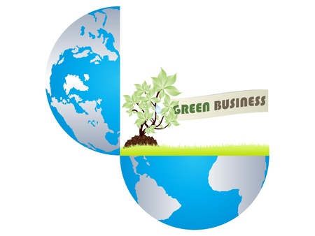 green business in open earthのイラスト素材