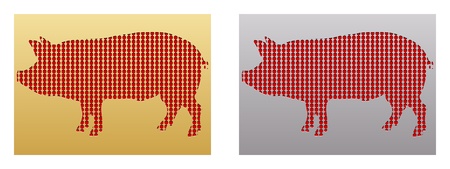 stamp with pig のイラスト素材