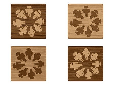 wooden people iconのイラスト素材